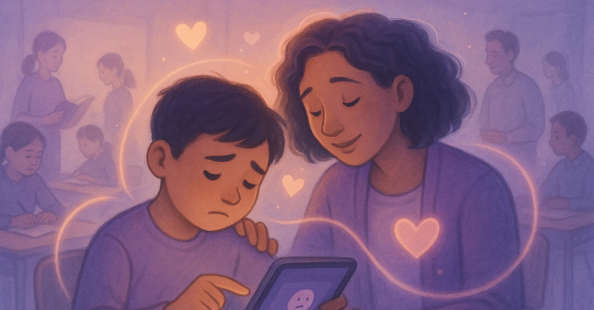 Classroom healing illustration